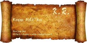 Kepp Réka névjegykártya